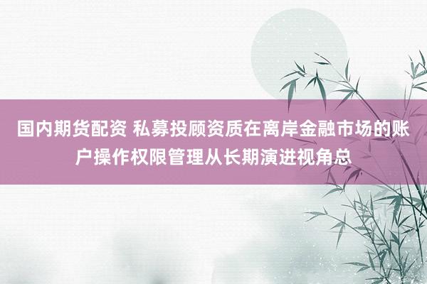 国内期货配资 私募投顾资质在离岸金融市场的账户操作权限管理从长期演进视角总