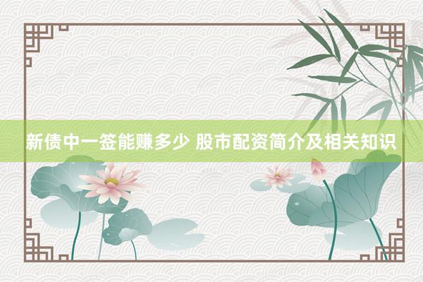 新债中一签能赚多少 股市配资简介及相关知识